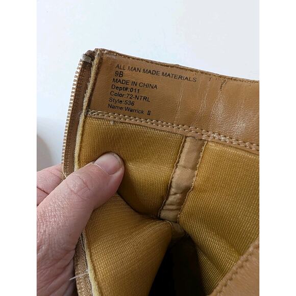 VTG 90s Y2K Patchwork Platform Chunky Tan Boots Women’s Full Zip Bakers - Picture 13 of 14